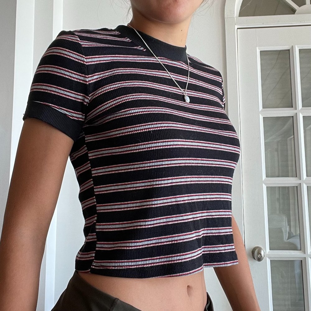 Pacsun Striped Cropped Tee